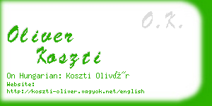 oliver koszti business card